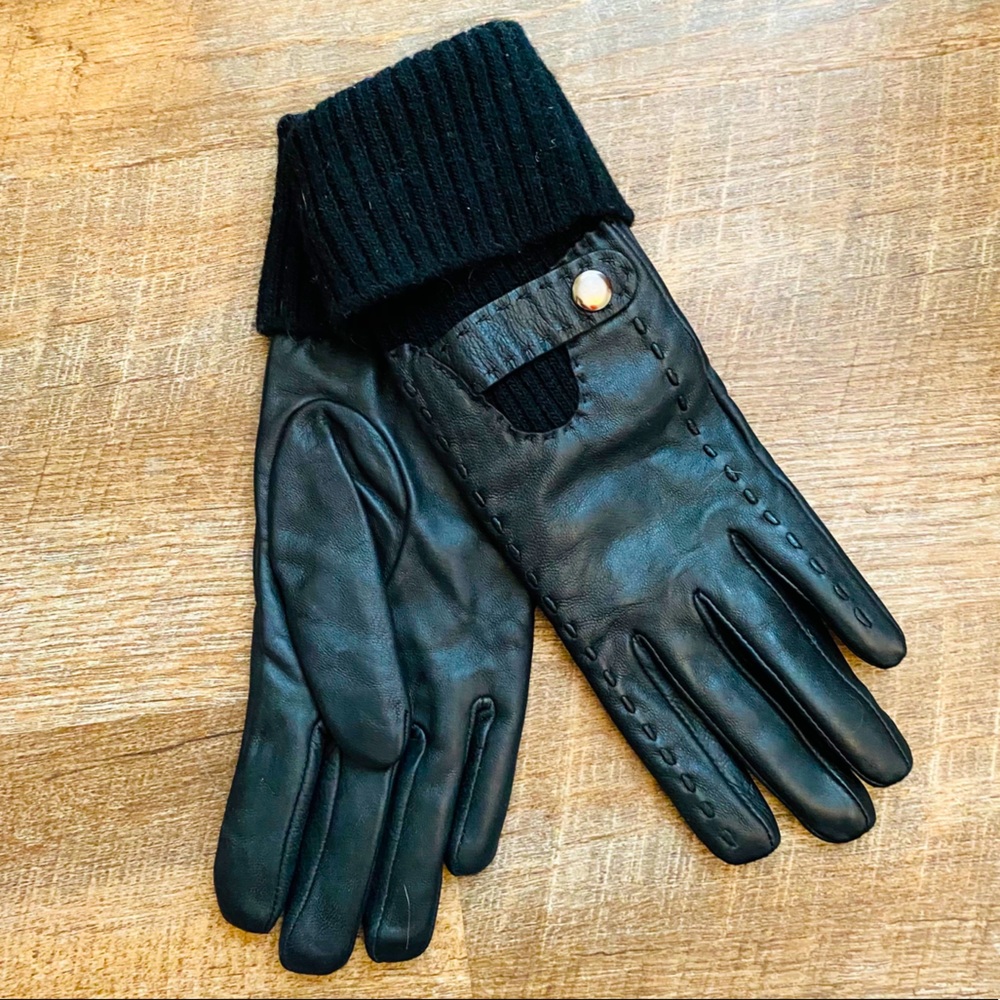 Brand new Black leather winter gloves